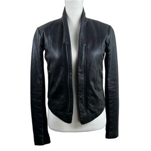 Veda leather zip jacket XS